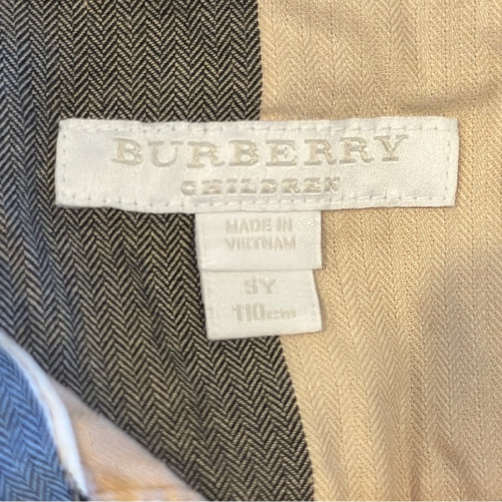 Burberry Children's Beige and Blue Plaid Shirt